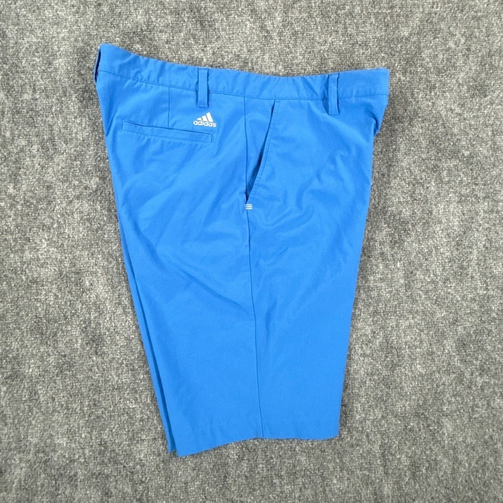 Adidas Ultimate365 Mens 34 Blue Performance Flat Front Stretch Golf Shorts